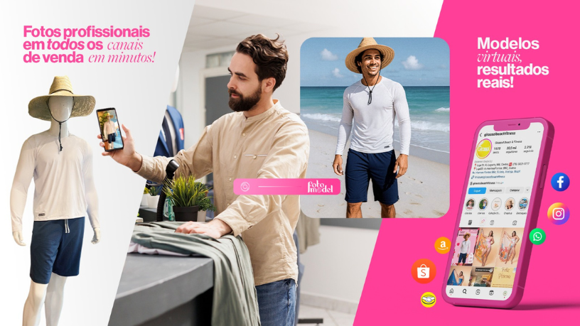 Com o FotoModel, sua marca ganha força com uma identidade visual construída através de imagens realistas e impactantes.